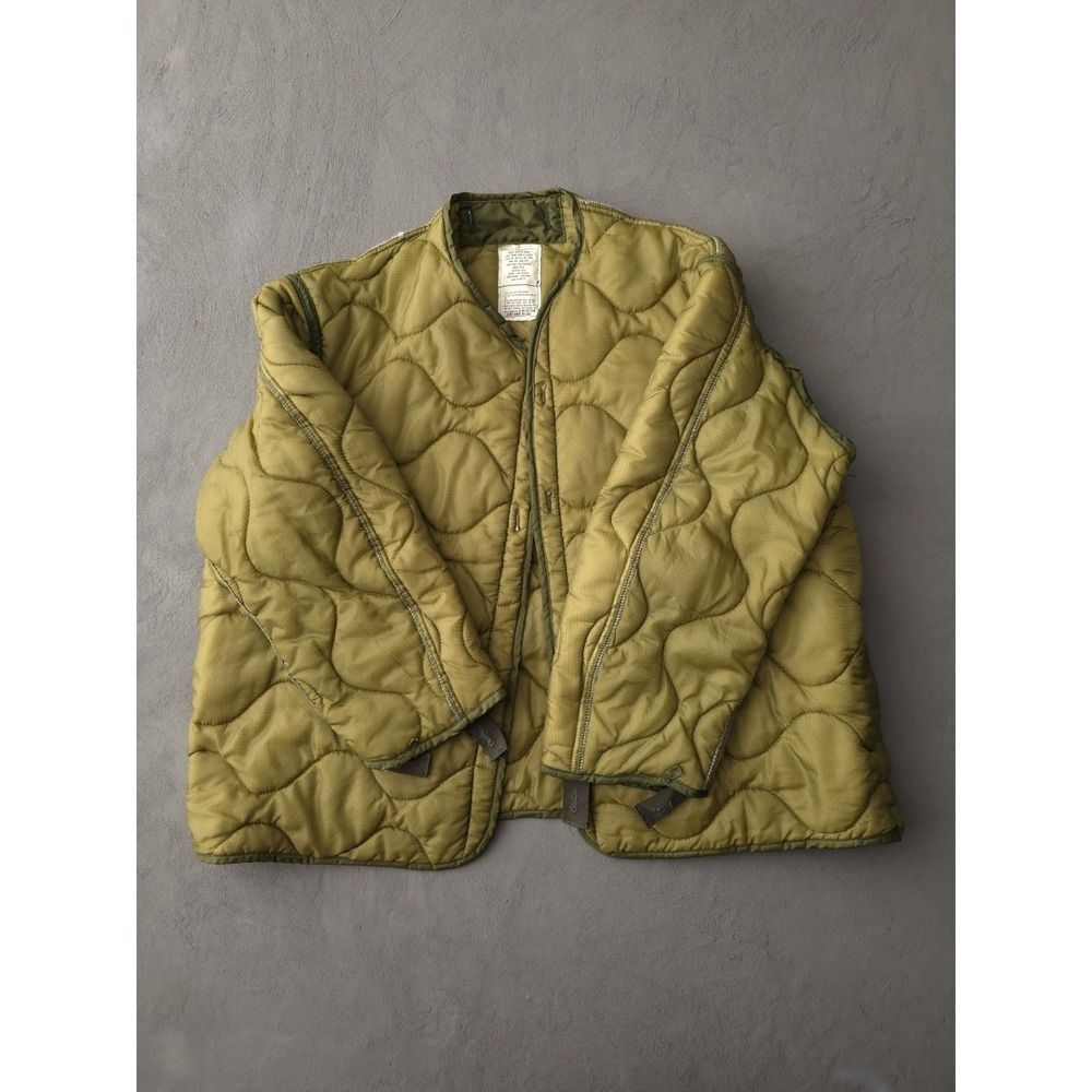 Vintage 1980s US Army Quilted Green Parka Liner Jacket Size XL OD Military